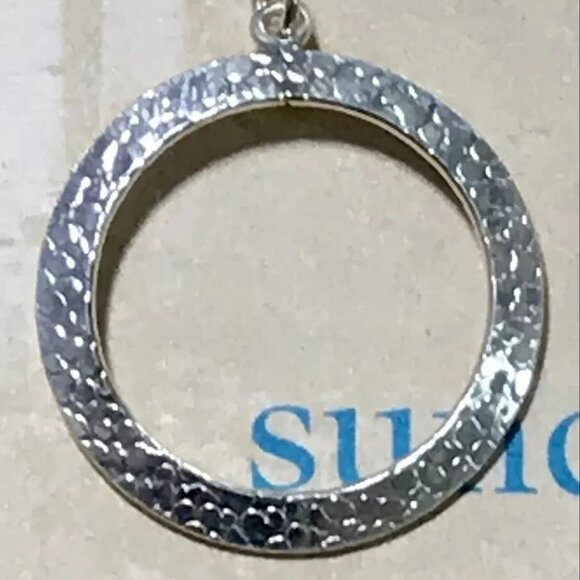 Sundance NEW $68 Silver Hoop Patterned 1-1/2" Lightweight Dangle Earrings Simple - Picture 8 of 9